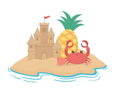 Summer and vacation icon set designのイラスト素材