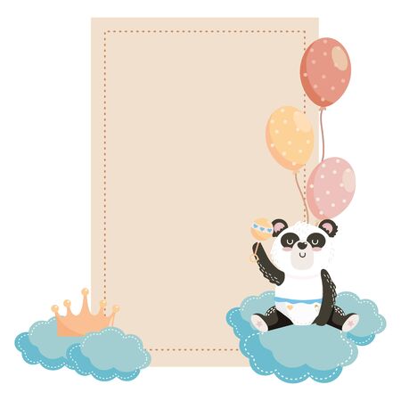 baby shower symbol and panda designのイラスト素材