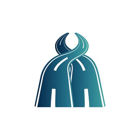 connectable asphalt road gradient iconのイラスト素材