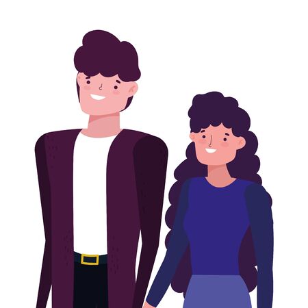 Couple of woman and man cartoon designのイラスト素材