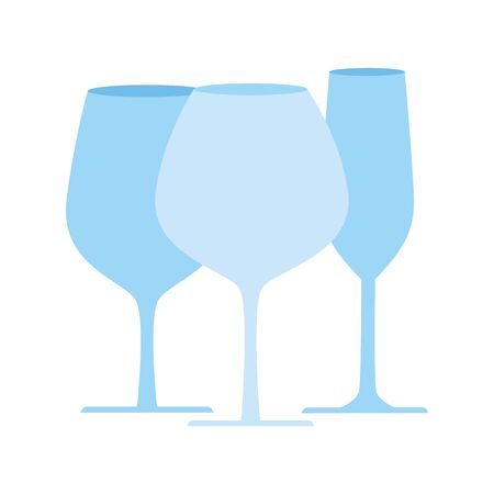 wine set cups flat style iconのイラスト素材
