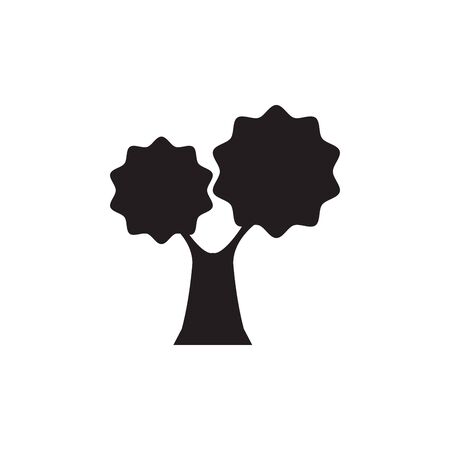 tree with branches silhouette styleのイラスト素材