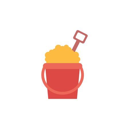toy bucket with sand flat style iconのイラスト素材