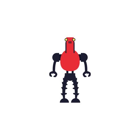 humanoid robot flat style iconのイラスト素材