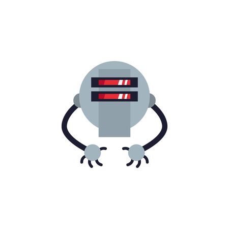 robot with two hands flat style iconのイラスト素材