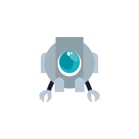 robot with two hands flat style iconのイラスト素材