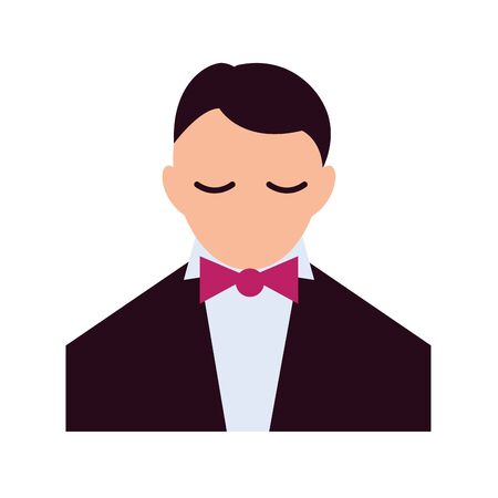 wine taster male flat style iconのイラスト素材