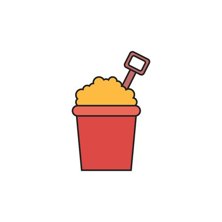 toy bucket with sand fill style iconのイラスト素材