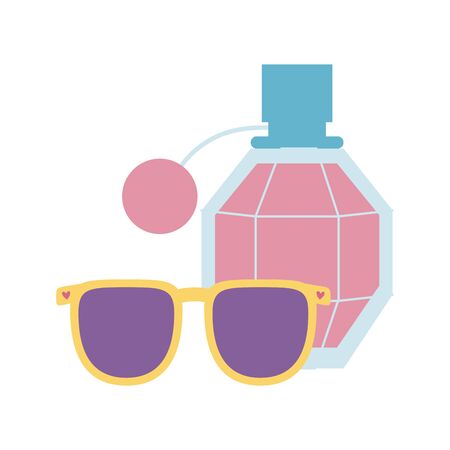 fragrance and sunglasses icon on white backgroundのイラスト素材