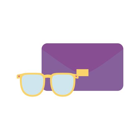 handbag and sunglasses icon on white backgroundのイラスト素材