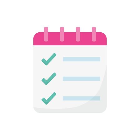 list check mark notepad spiral iconのイラスト素材