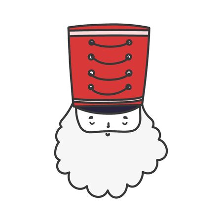 merry christmas celebration nutcracker soldier face with hatのイラスト素材