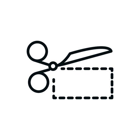 scissors with a dashed shopping lineのイラスト素材