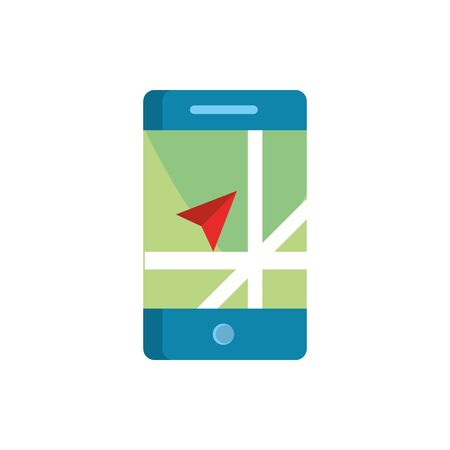 smartphone destination arrow gps map and navigation illustrationのイラスト素材