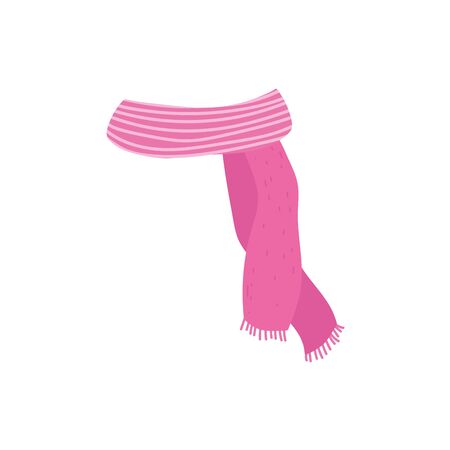 pink knitted scarf clothes textile iconのイラスト素材