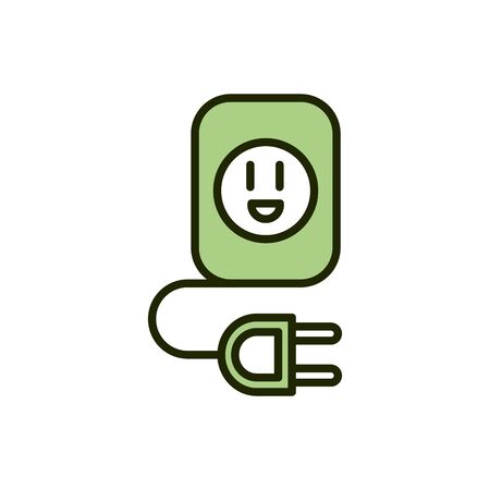 energy outlet plug environment ecology line and fillのイラスト素材