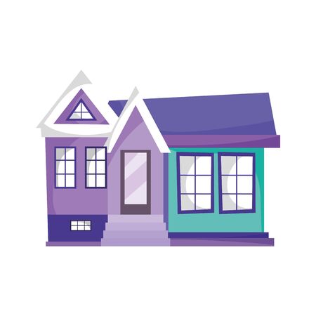 house facade architecture cartoon iconのイラスト素材