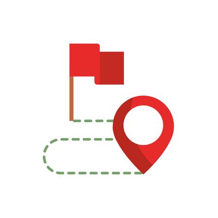 flag route pointer gps map and navigationのイラスト素材