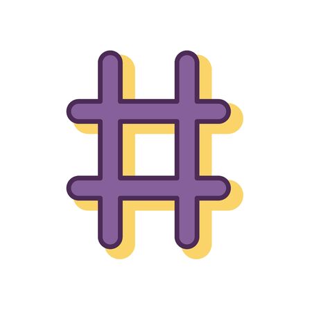 hashtag social media icon on white backgroundのイラスト素材