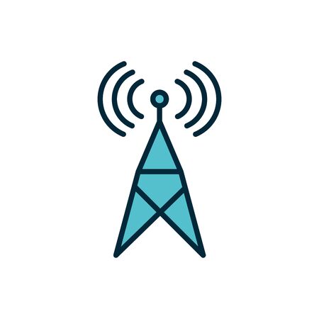 antenna signal transmission internet of things line and fill iconのイラスト素材