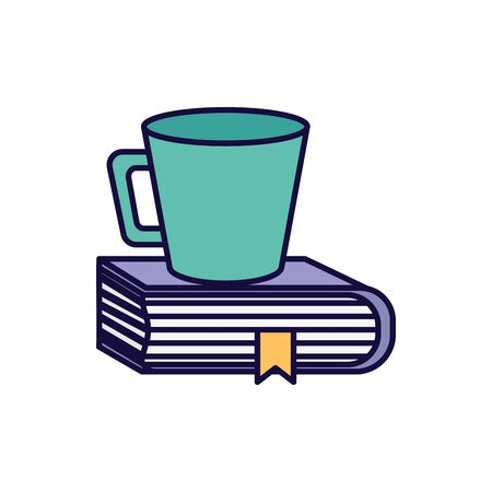 coffee cup with book education learning online illustrationのイラスト素材