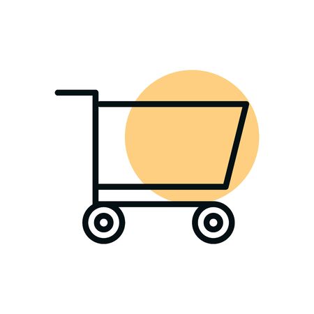 cart market commerce shopping line style dot colorのイラスト素材