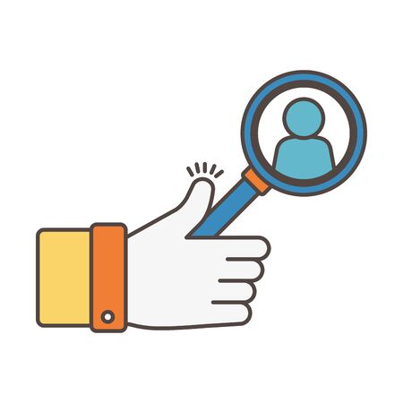 like with magnifier avatar social media iconのイラスト素材