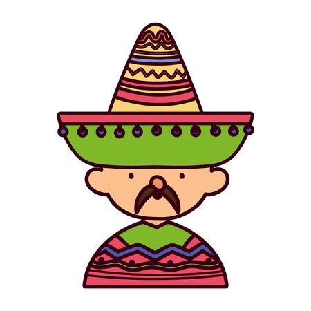 Isolated mexican man designのイラスト素材