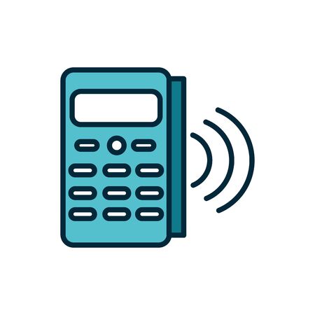 pos terminal payment internet of things line and fill iconのイラスト素材