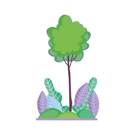 landscape tree grass nature foliage ecologyのイラスト素材