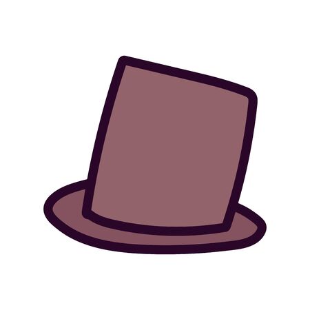 brown top hat accessory fashion iconのイラスト素材