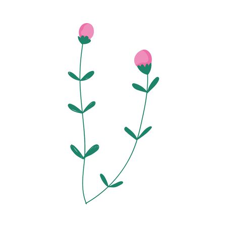 flowers sprout leaves petals nature decoration iconのイラスト素材