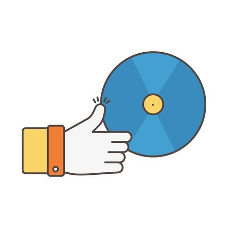 hand like compact disk social media iconのイラスト素材
