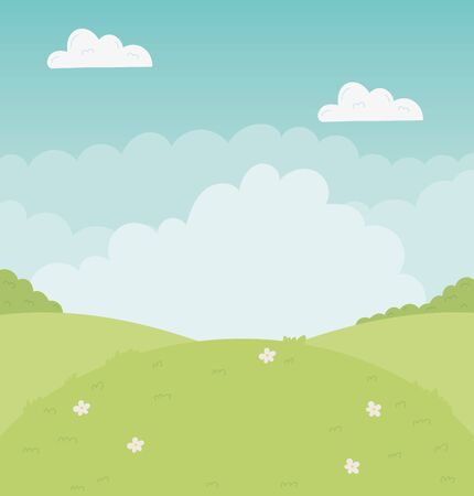 Mountain and clouds designのイラスト素材