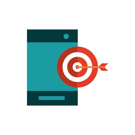 smartphone target business strategy iconのイラスト素材