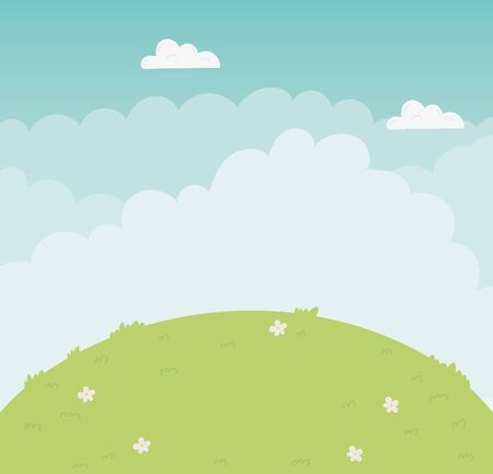 Mountain and clouds designのイラスト素材