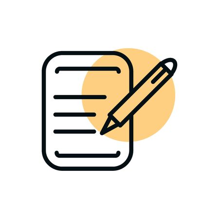 bill tax pen shopping line style dot colorのイラスト素材