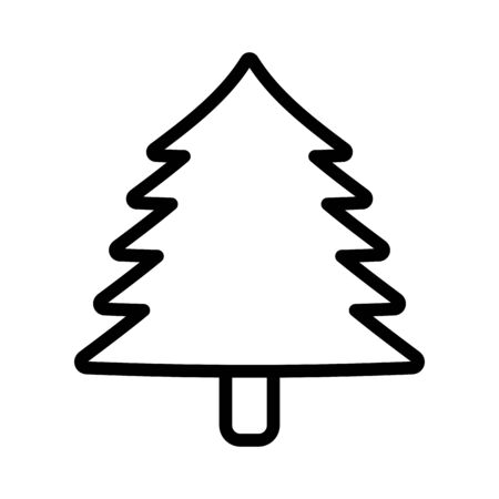 pine tree nature icon on white background thick lineのイラスト素材