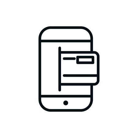 smartphone bank card shopping line styleのイラスト素材