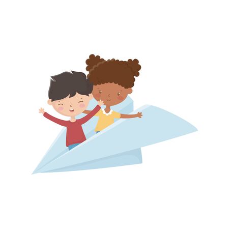 Girl and boy cartoon designのイラスト素材