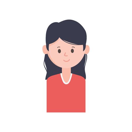 smiling young woman portrait characterのイラスト素材