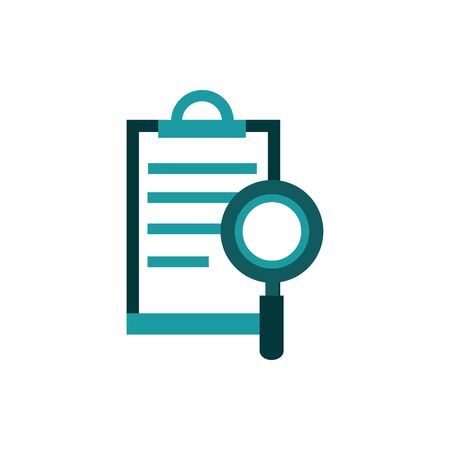 clipboard document magnifier business strategy iconのイラスト素材