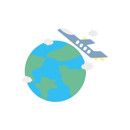 Isolated airplane and world designのイラスト素材