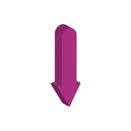 arrow down 3d style iconのイラスト素材