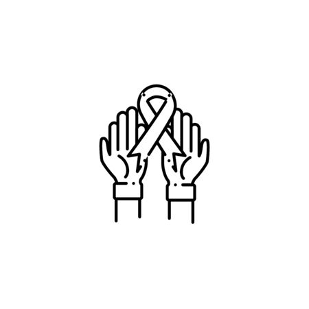 ribbon awareness vote line style iconのイラスト素材