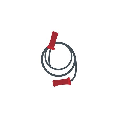 rope jump workout accessory flat iconのイラスト素材