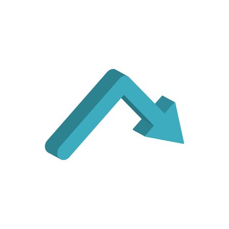 arrow down 3d style iconのイラスト素材