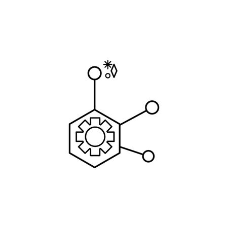 structure molecular line style iconのイラスト素材