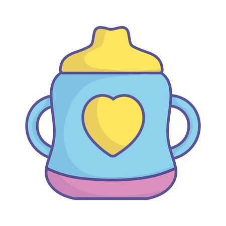 baby shower cup bottle with handles iconのイラスト素材