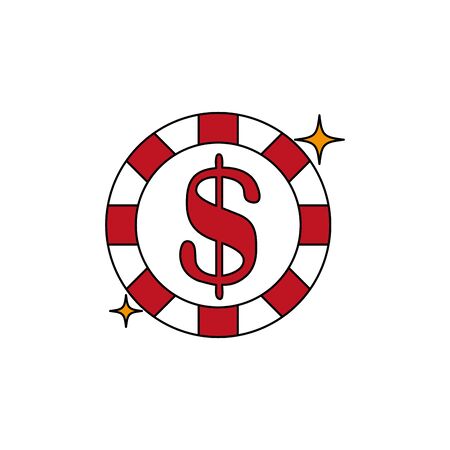 Isolated casino chip fill designのイラスト素材